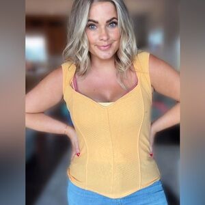 Free People Mustard Yellow Tank Top